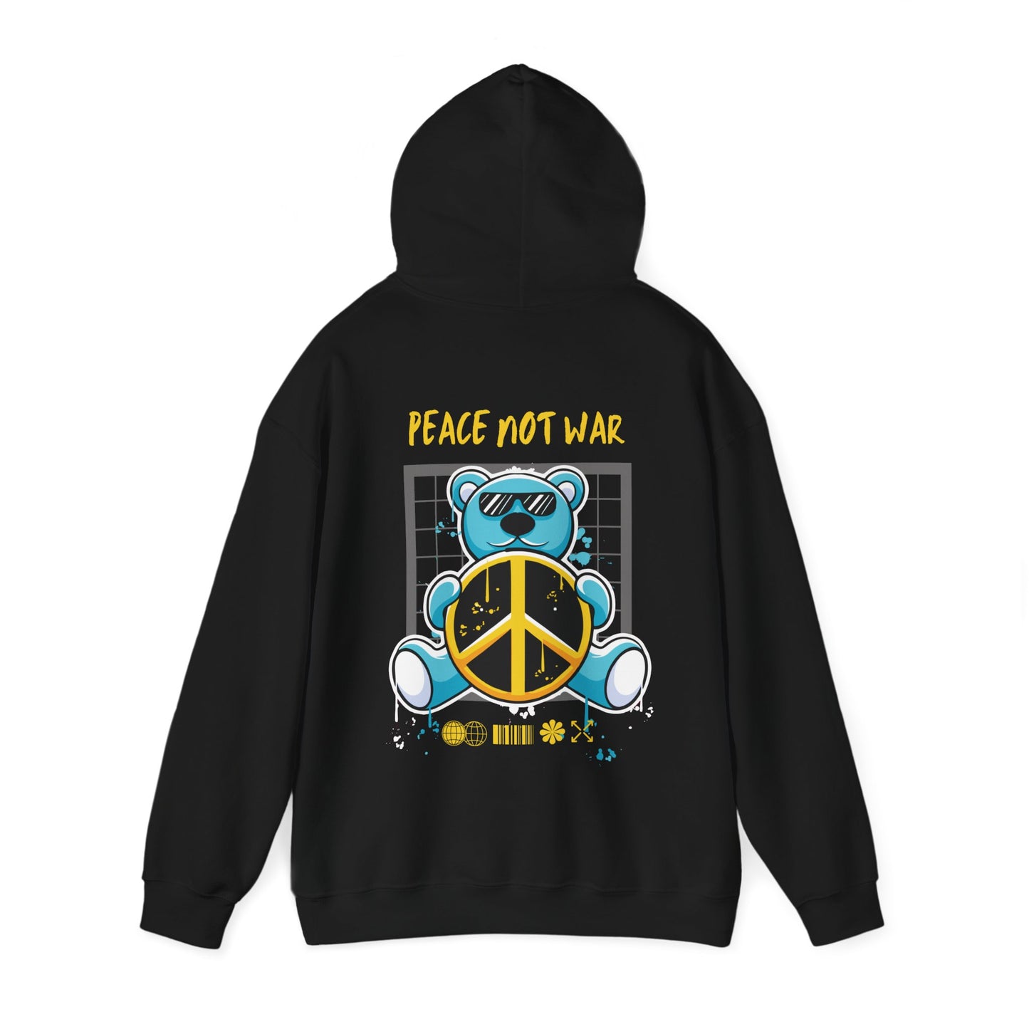 PEACE TED HOODIE (Unisex, Black)