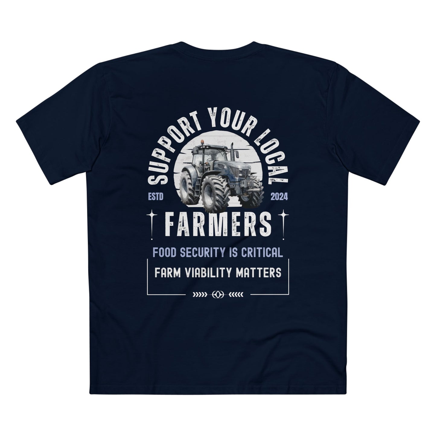 SUPPORT FARMERS TEE (Men, Navy)