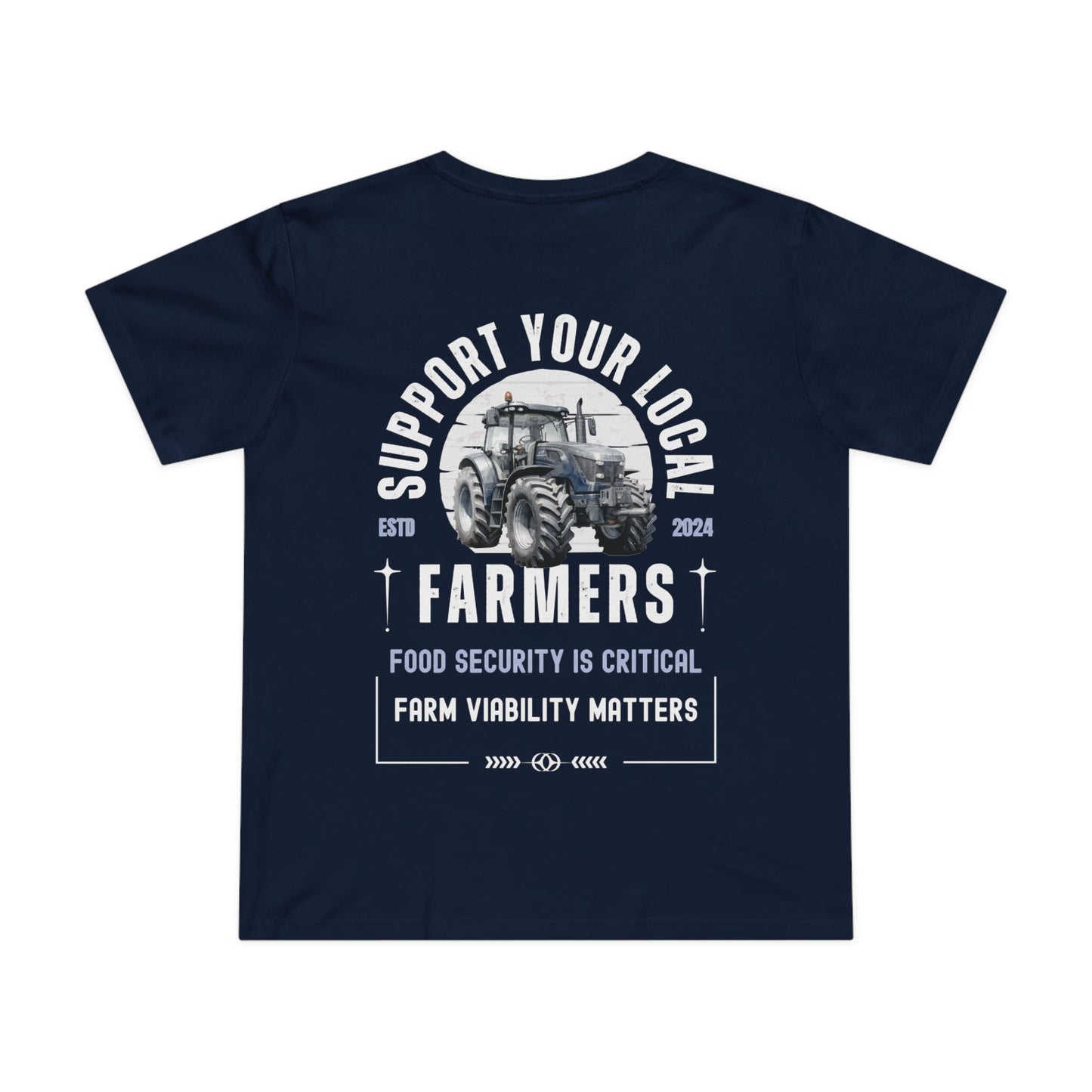 SUPPORT FARMERS TEE (Women, Navy)