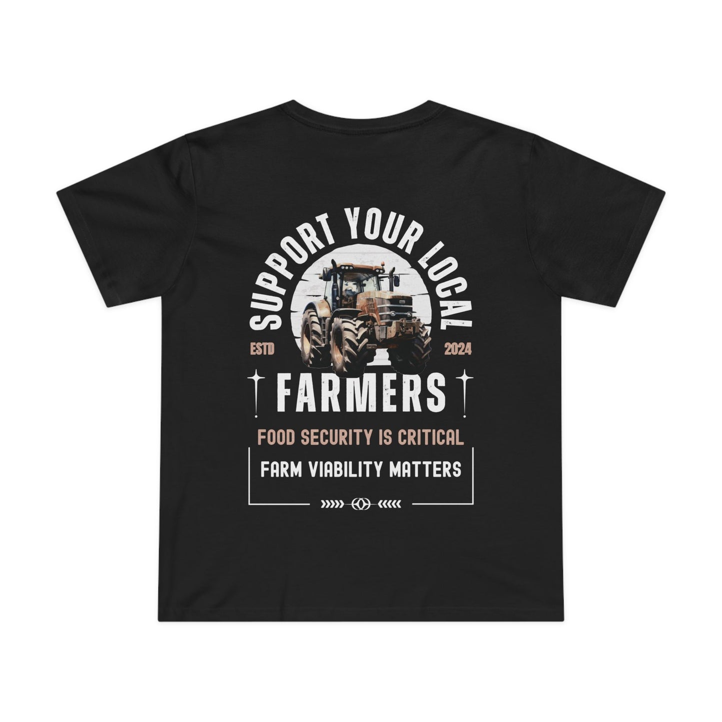 SUPPORT FARMERS TEE (Women, Black)