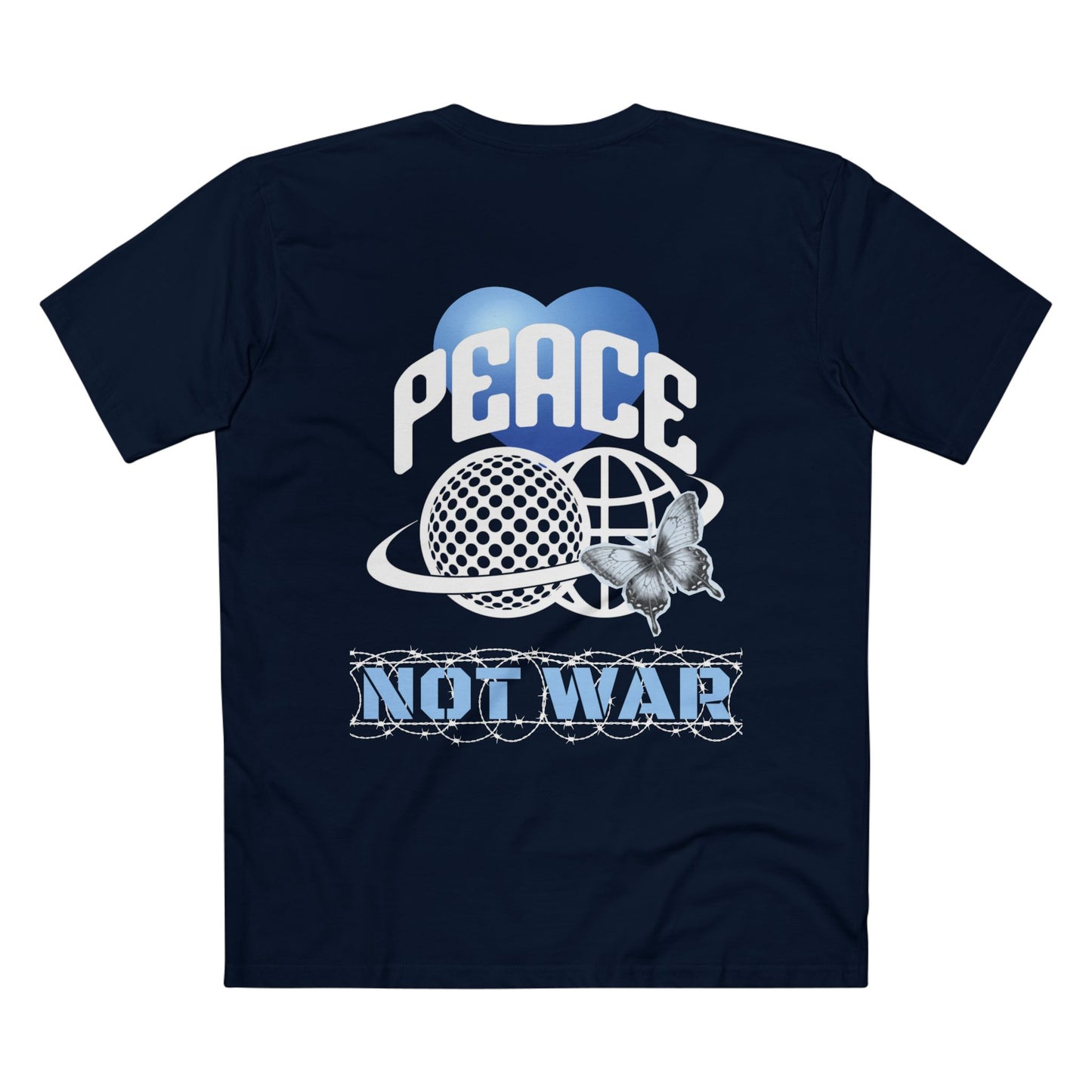 PEACE TEE (Men, Navy)
