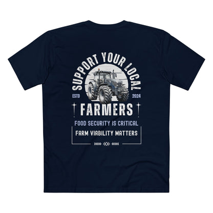 SUPPORT FARMERS TEE (Men, Navy)