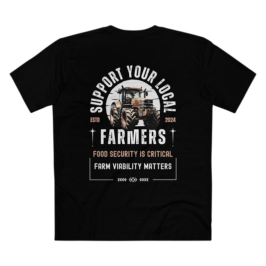 SUPPORT FARMERS TEE (Men, Black)
