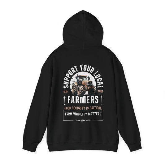 SUPPORT FARMERS HOODIE (Unisex, Black)