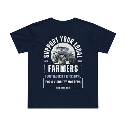 SUPPORT FARMERS TEE (Women, Navy)
