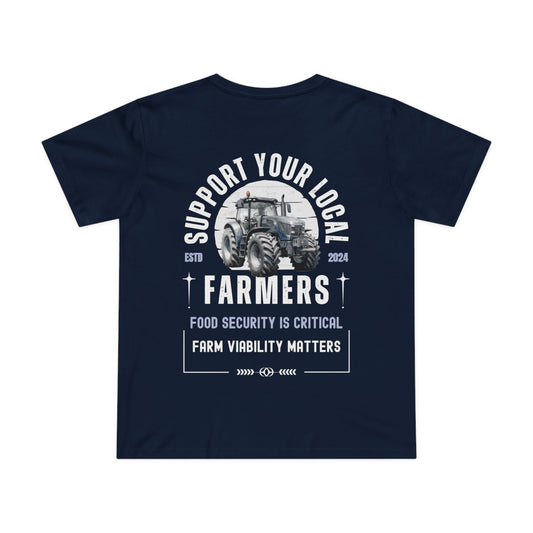 SUPPORT FARMERS TEE (Women, Navy)