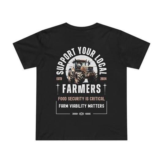 SUPPORT FARMERS TEE (Women, Black)